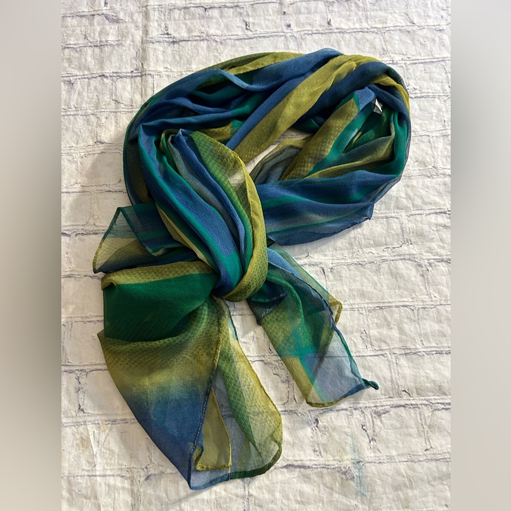 MADE OF ME OVERSIZED JEWEL TONES SHEER 100% NYLON MADE IN INDIA SCARF/WRAP